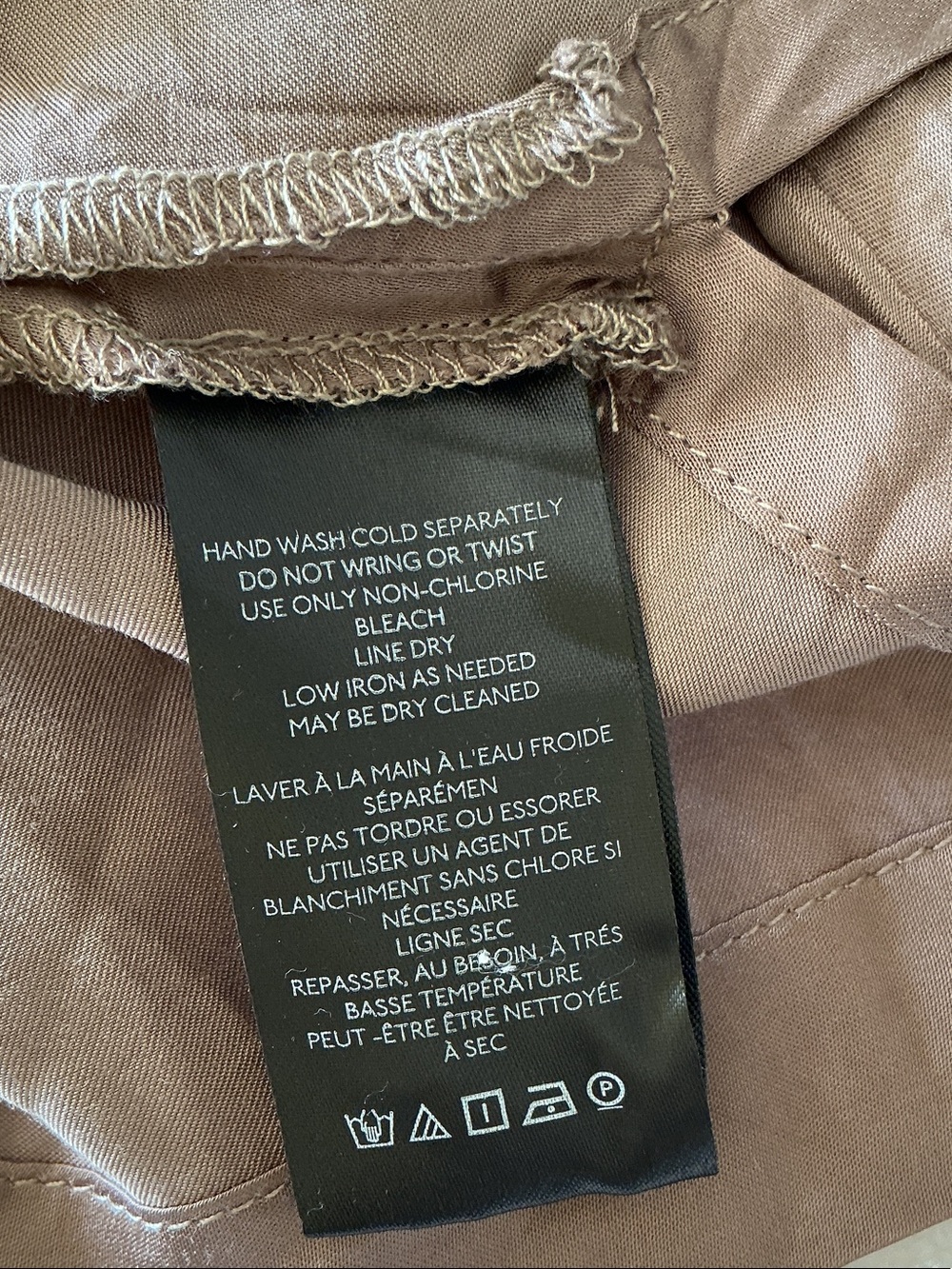Maeve Satin-Look Button Shirt in Taupe Brown - Picture 8 of 10
